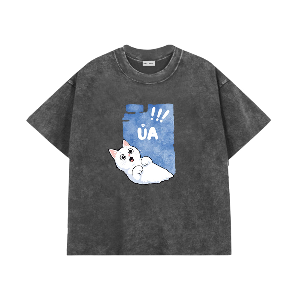 Áo Thun Mèo Trắng Ủa
