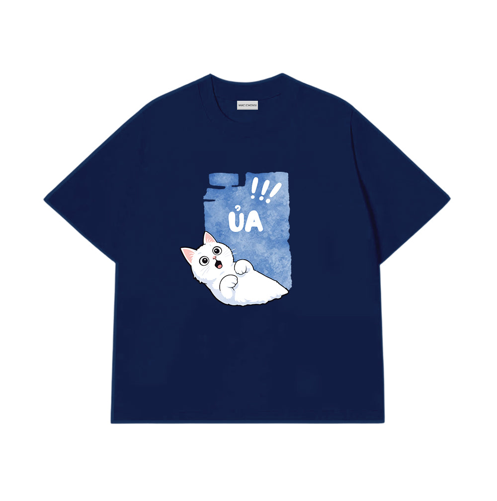 Áo Thun Mèo Trắng Ủa